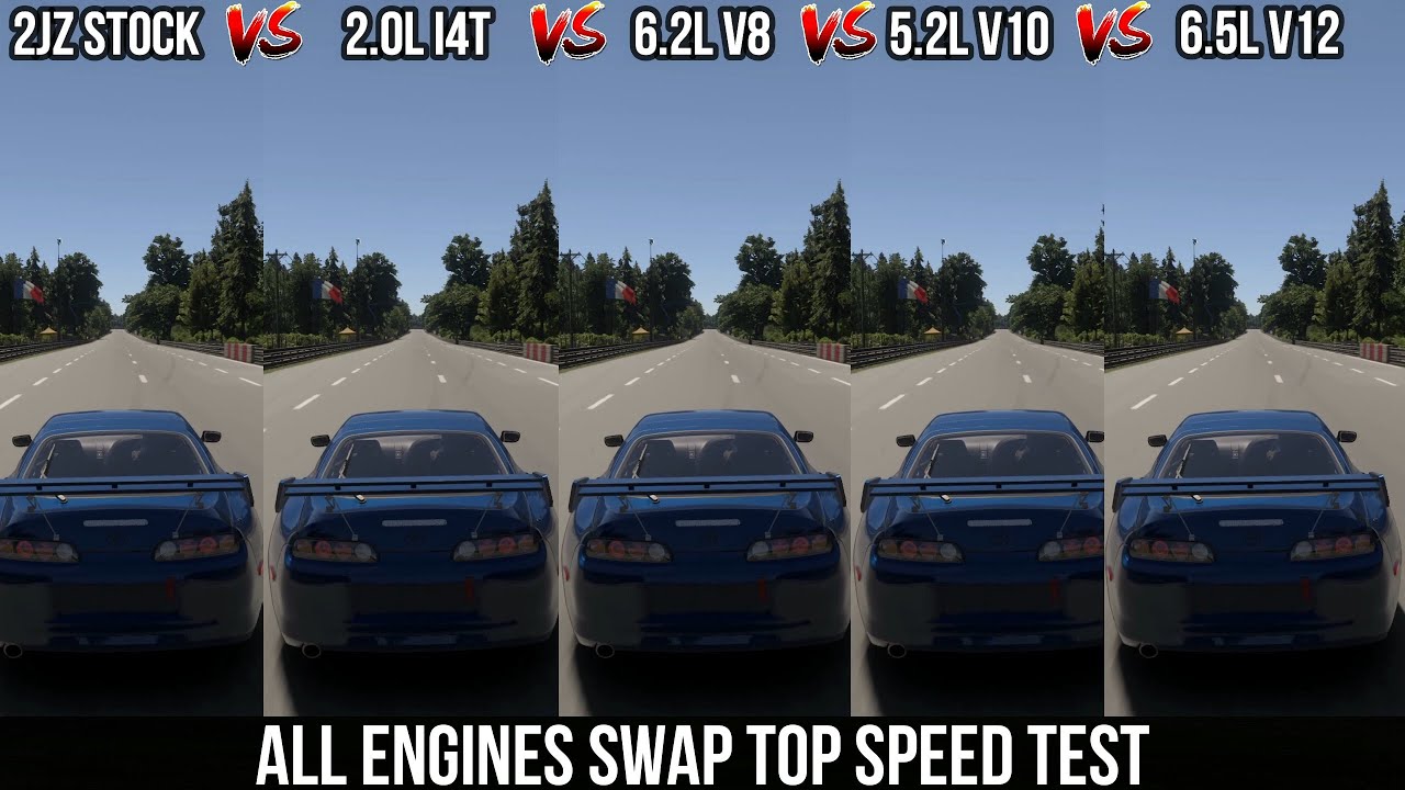 Forza Motorsport (2023) 1998 Toyota Supra RZ - All Engine Swap Acceleration and Speed Challenge - 4k