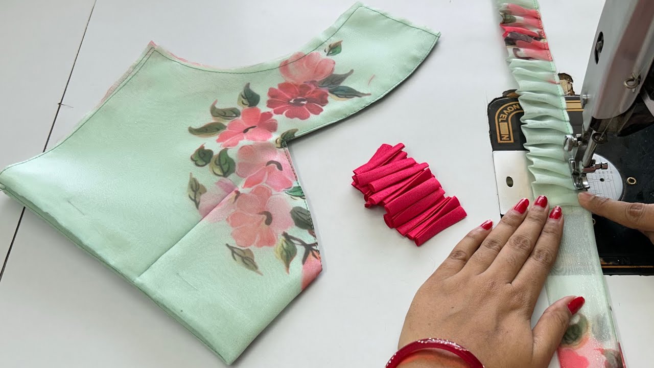 Дизайнерский дизайн блузки с вырезом сзади || Спинка блузки || Раскрой и пошив дизайна блузки с в...