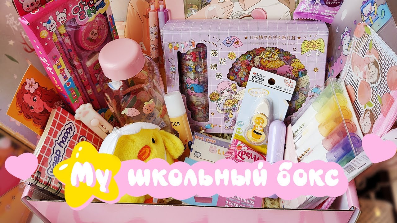 Сбор школьного бокса с канцелярией в подарок АСМР