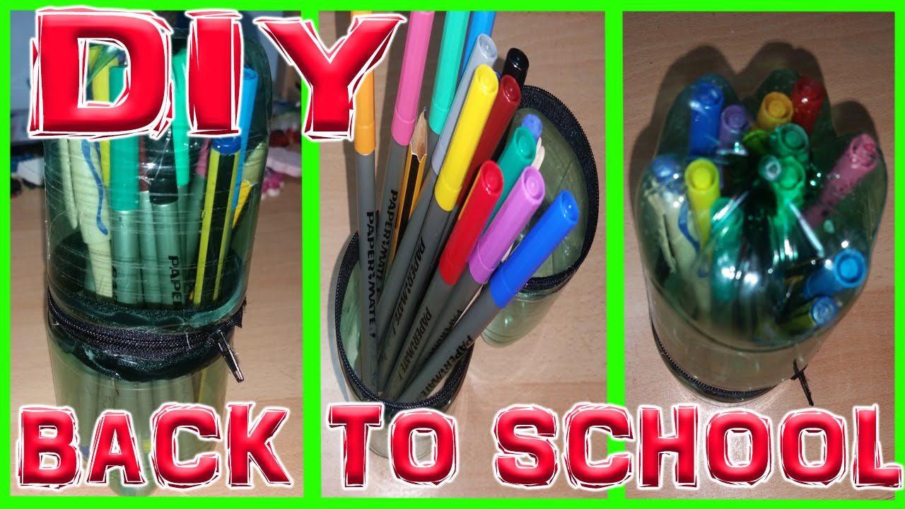 ASTUCCIO PORTAPENNE REALIZZATO CON BOTTIGLIE DI PLASTICA - DIY BACK TO SCHOOL | ARTCLAUDE