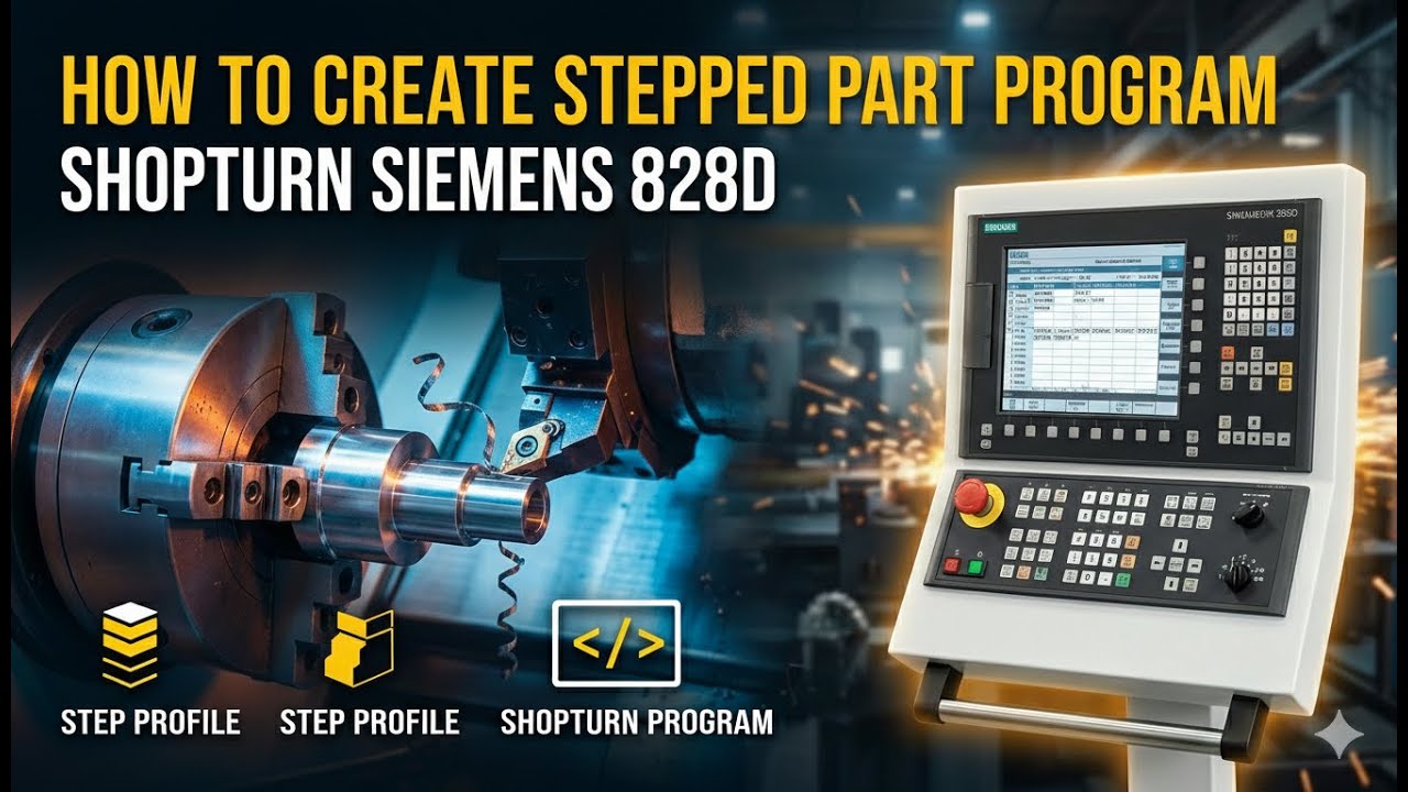 How to Create Stepped Part Program Using ShopTurn in Siemens 828D | CNC Turning Tutorial