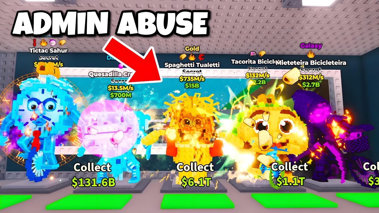 STEALING THE RAREST ITEMS DURING ADMIN ABUSE! *735M/s* Steal a Brainrot ROBLOX!