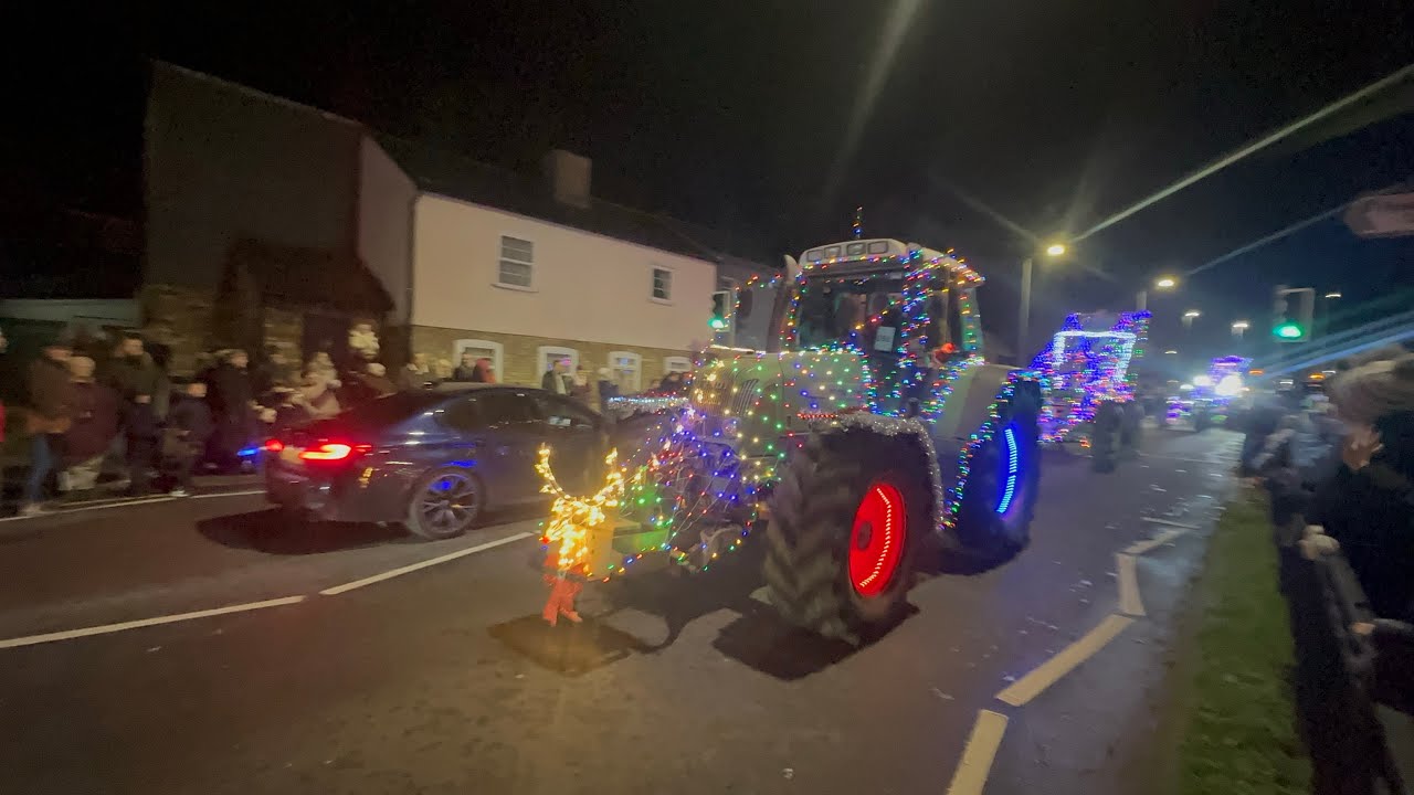 Farmers on Christmas lights tour 2024 in Baldock