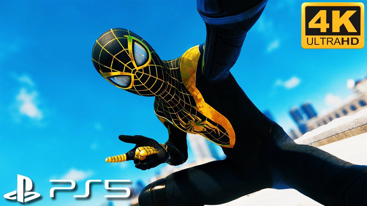 Spider-Man: Miles Morales (PS5) - Black & Gold Suit Gameplay (4K 60FPS ULTRA HD)