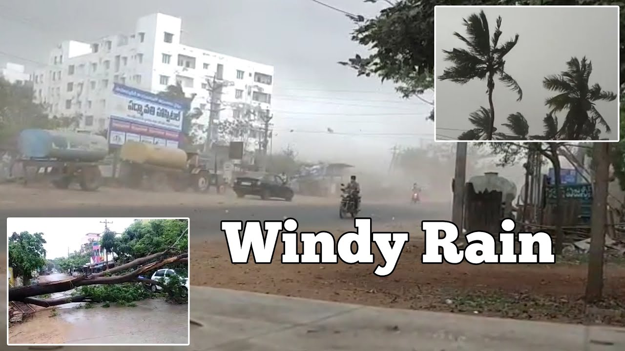 ఈదురు గాలులు తో పిడుగుల వర్షం - రోడ్లు లో చెత్త చిందరబండరా, కుప్ప కూలిన చెట్లు - విద్యుత్ స్తంబాలు