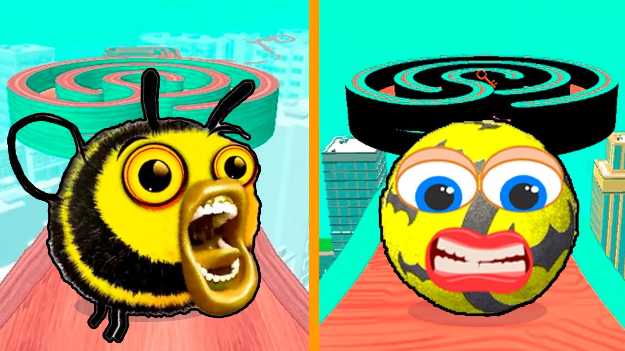 🐝New Bee Ball vs 🦇Fly Bat Ball: Who Will Win? Going Balls vs Rollance! Race 945