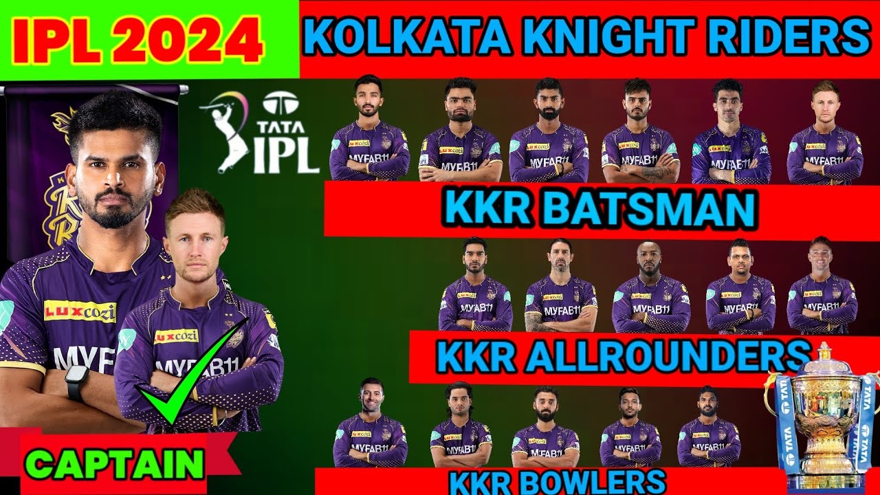 IPL 2024 |Kolkata Knight Riders New Squad 2024|KKR New and Best Squad 2024|KKR Player List in 2024|