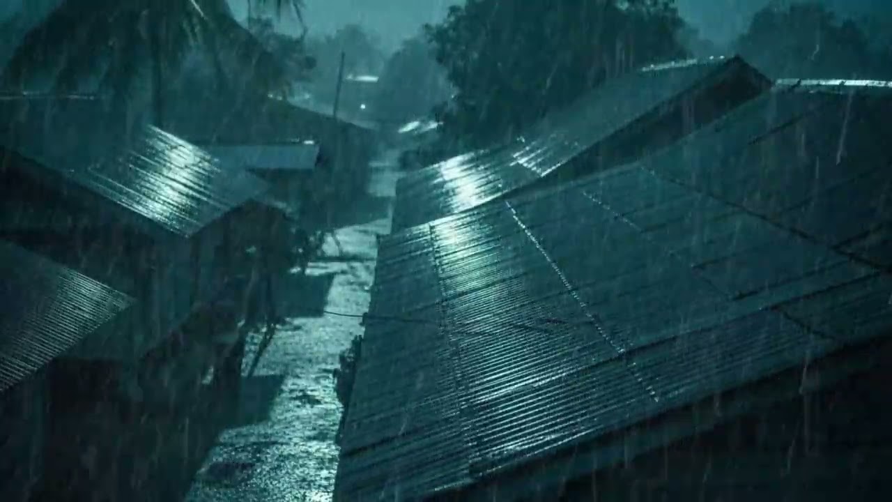 No Ads Rain Sounds for Sleeping - ASMR Intense Rain On Tin Roof to Silence Overthinking Minds