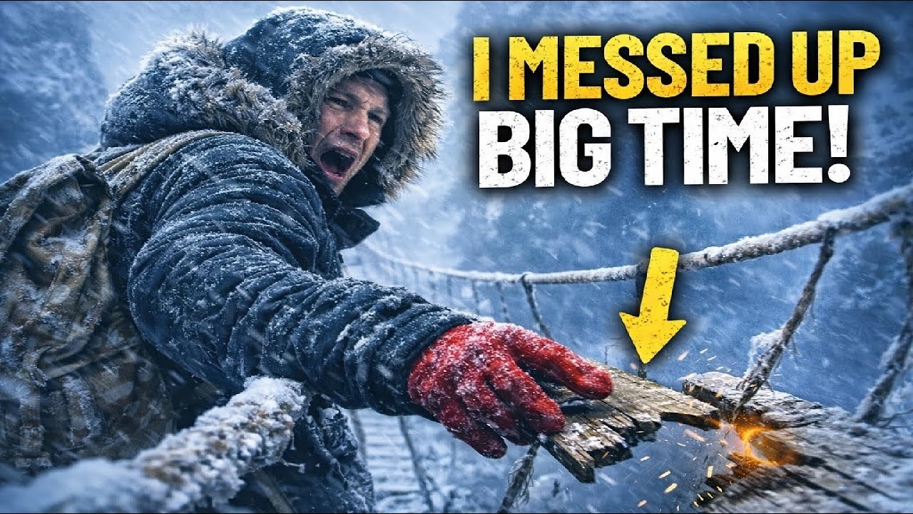 Extreme Snow Survival: Building a Cabin and Rope Bridge at 71°C