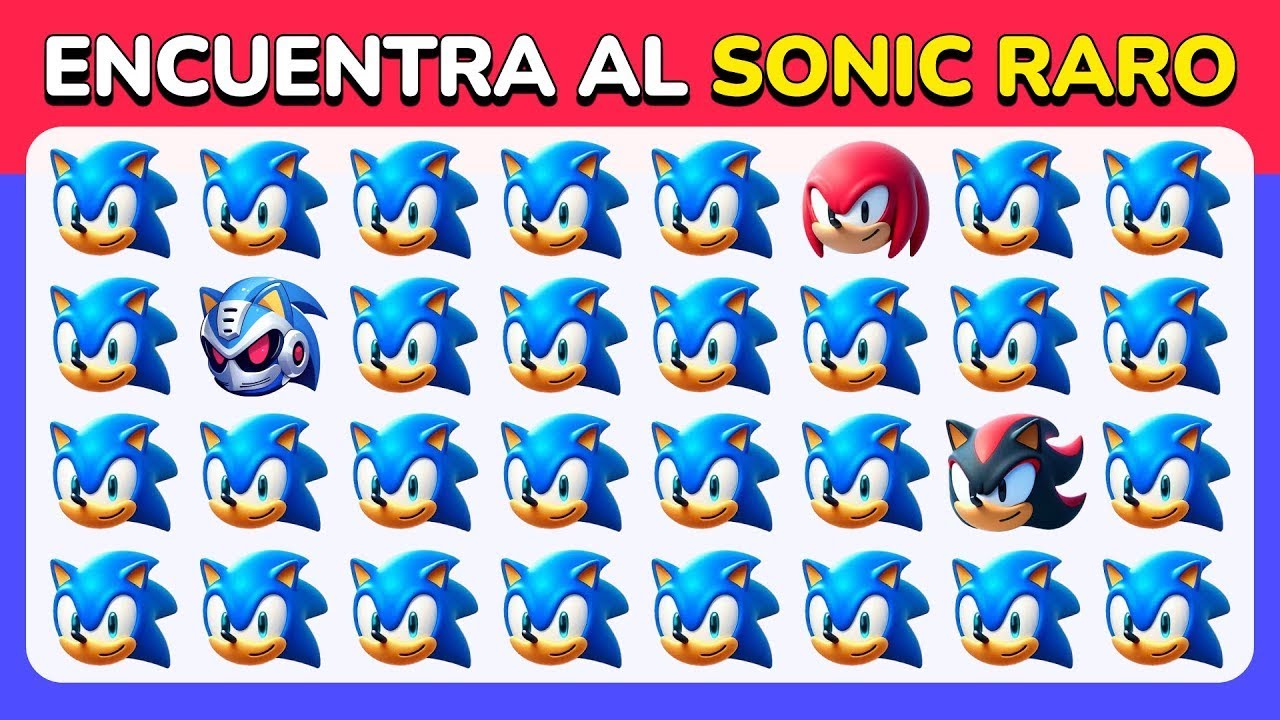 Encuentra el Emoji Diferente - Edición Sonic el Erizo 🦔🔵🌴 | 40  Levels