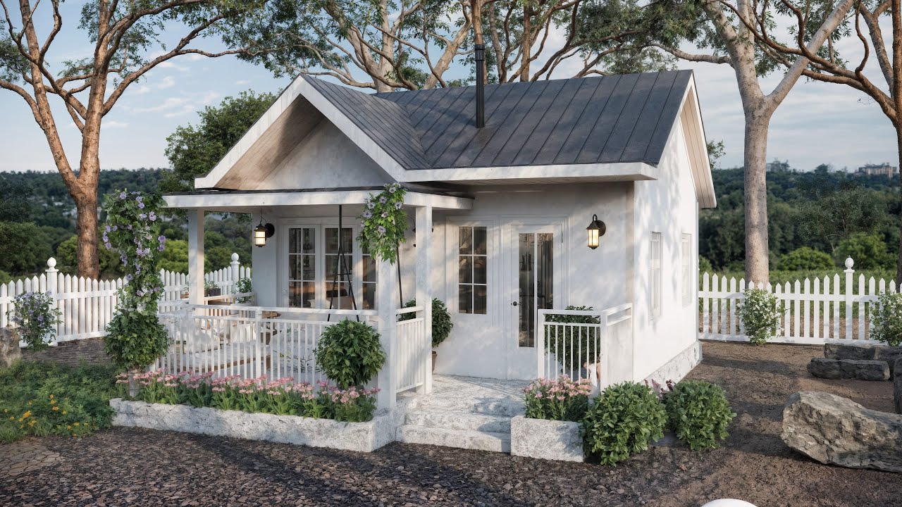 400 Sqft Dream Home? 😍 Tour This Perfect Little White Cottage 6x6m (20x20ft)