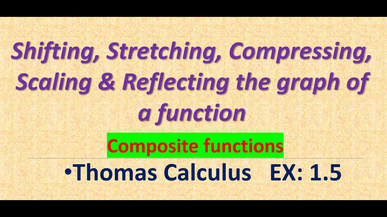 Shifting & Scaling of a Graph | Lec-05 | Ex-1.5 Thomas Calculus