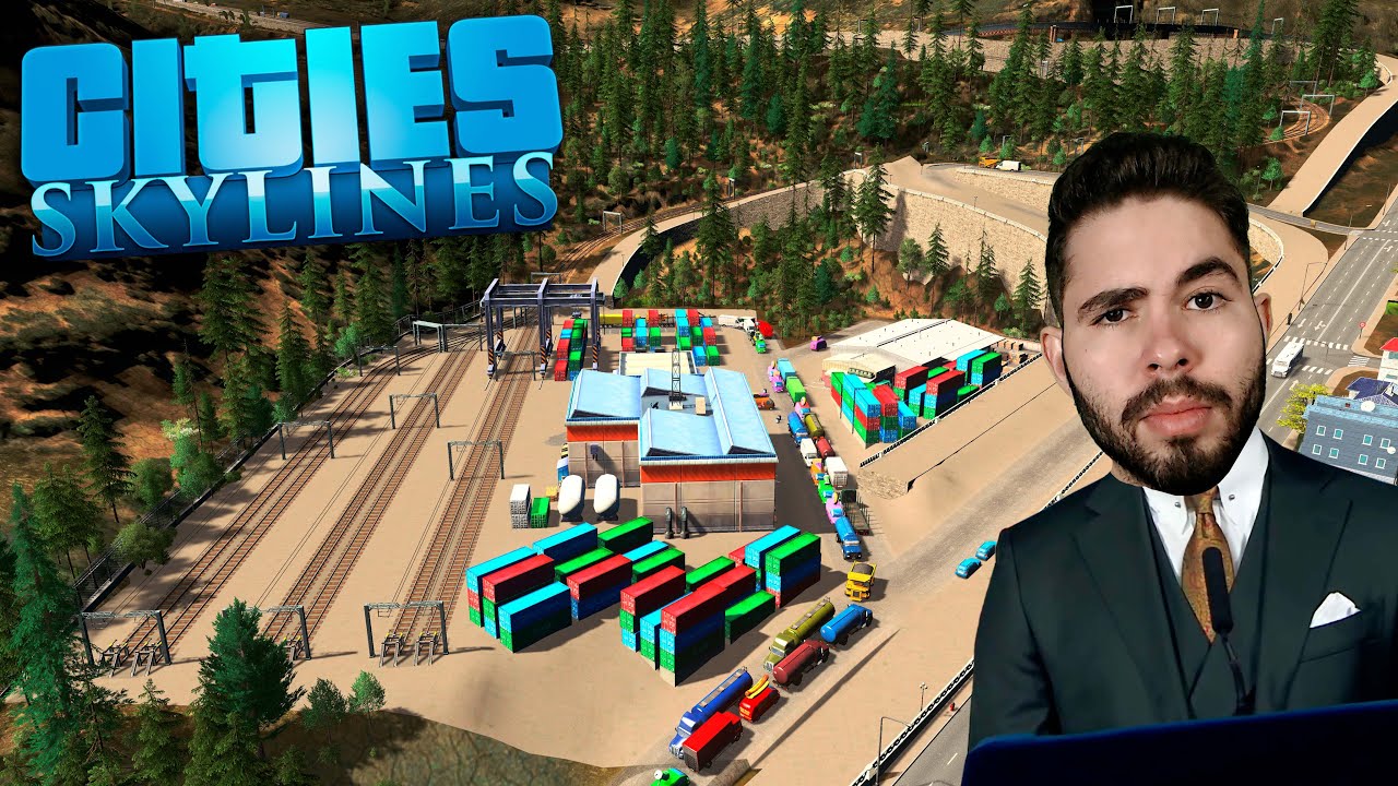 TRENS DE CARGA PARA SALVAR CIDADE DAS CARRETAS  🏝 - Cities Skylines - A Ilha #74