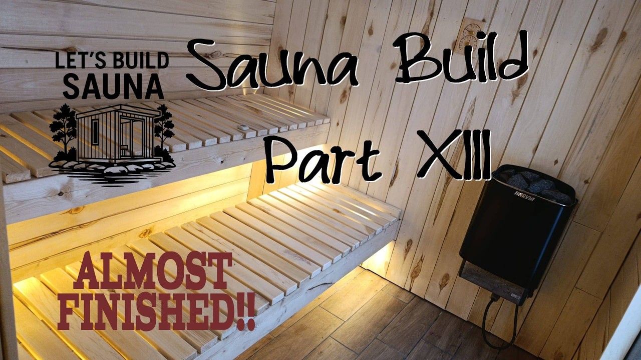 Sauna Build – Part 13 | Glass Doors Installed, Heating Room Finished