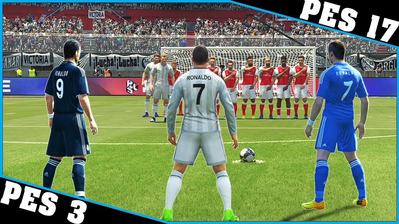 CRISTIANO RONALDO free kicks evolution [PES 3 - PES 17] ⚽