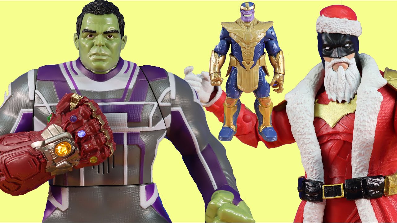Batman Santa & Hulk Stop Thanos Team - Superhero Friends Adventures