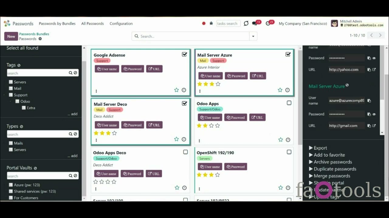 Odoo Password Manager v17 by faOtools overview