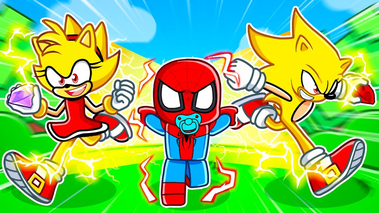 Spidey Gets Adopted by a SUPER SONIC FAMILY In Roblox!
