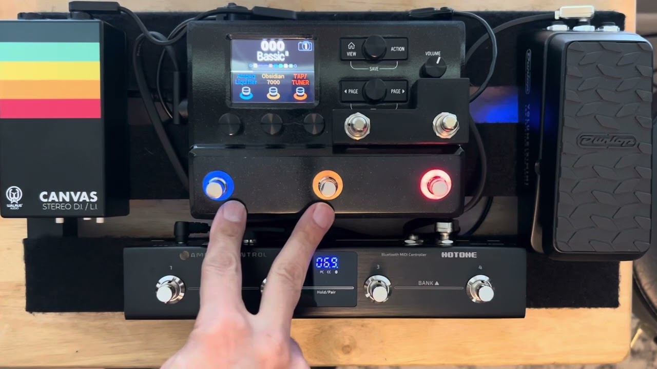 Line 6 HX Stomp with Hotone Ampero Control as midi controller