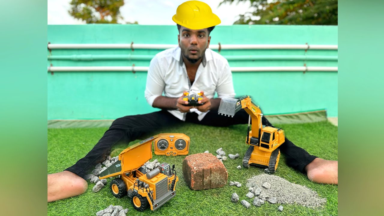 playing with real Indian lorry truck vs jcb construction toys - #vlog #toys #trending