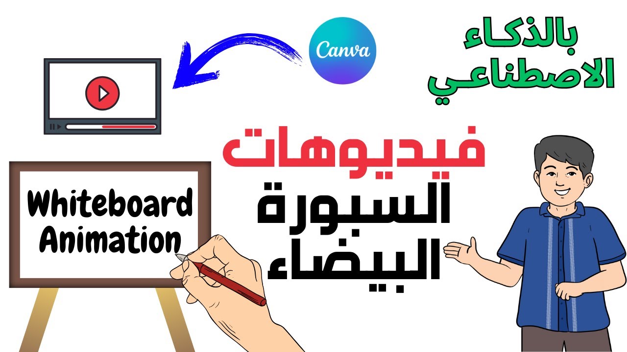 عمل فيديوهات السبورة البيضاء بالذكاء الاصطناعي | وايت بورد انيميشن كانفا | Whiteboard Animation