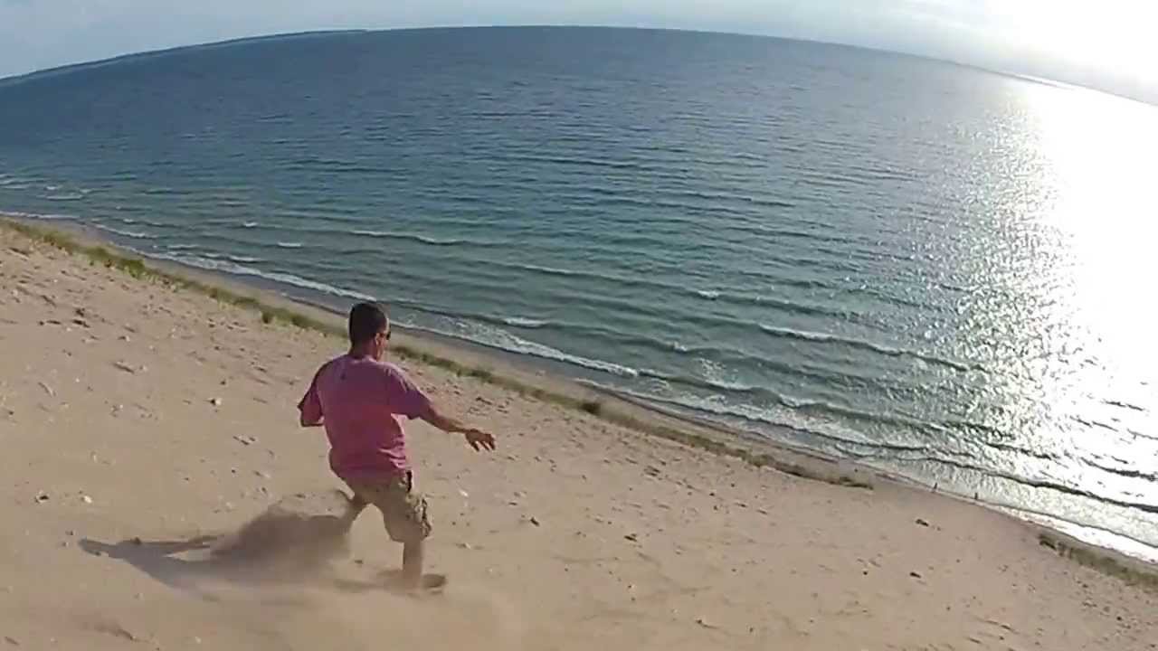 Running Down Sleeping Bear Dunes, Michigan