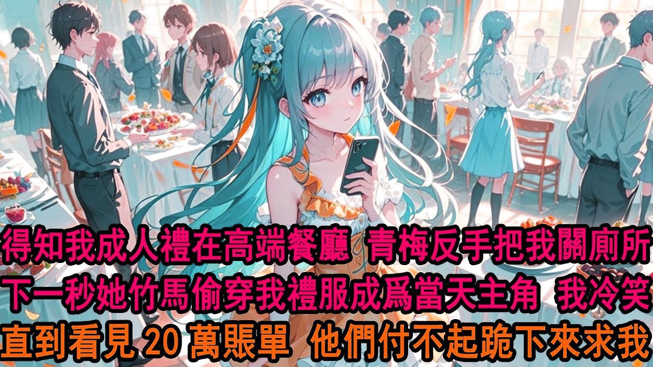 得知我的成人禮定在高端餐廳，青梅柳如煙反手把我關在廁所：阿誠沒見過世面，你讓着點。下一秒轉校生偷穿我禮服成爲當天主角。我冷笑，他們不知道的是，餐廳我只預定沒付款，看着20萬賬單他們跪下來求我。