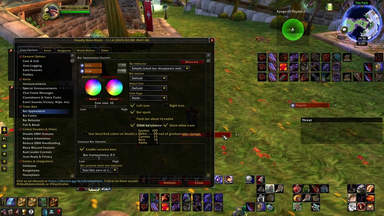 Deadly Boss Mods (DBM) - How to move the countdown bars - WoW Classic Era: Addon