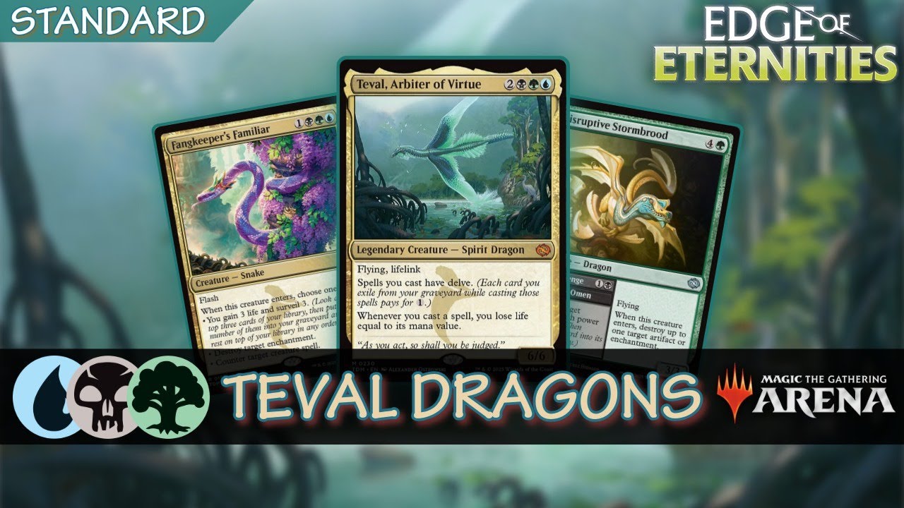 🟢🔵⚫  Teval Dragons | Standard MTG Arena EOE