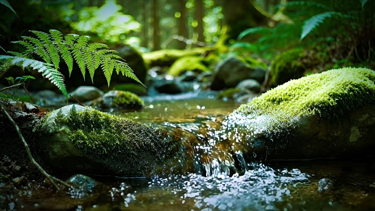 River Sounds for Deep Sleep 🌿 Relaxing Forest Stream & Birds Chirping | Calming Water Ambience