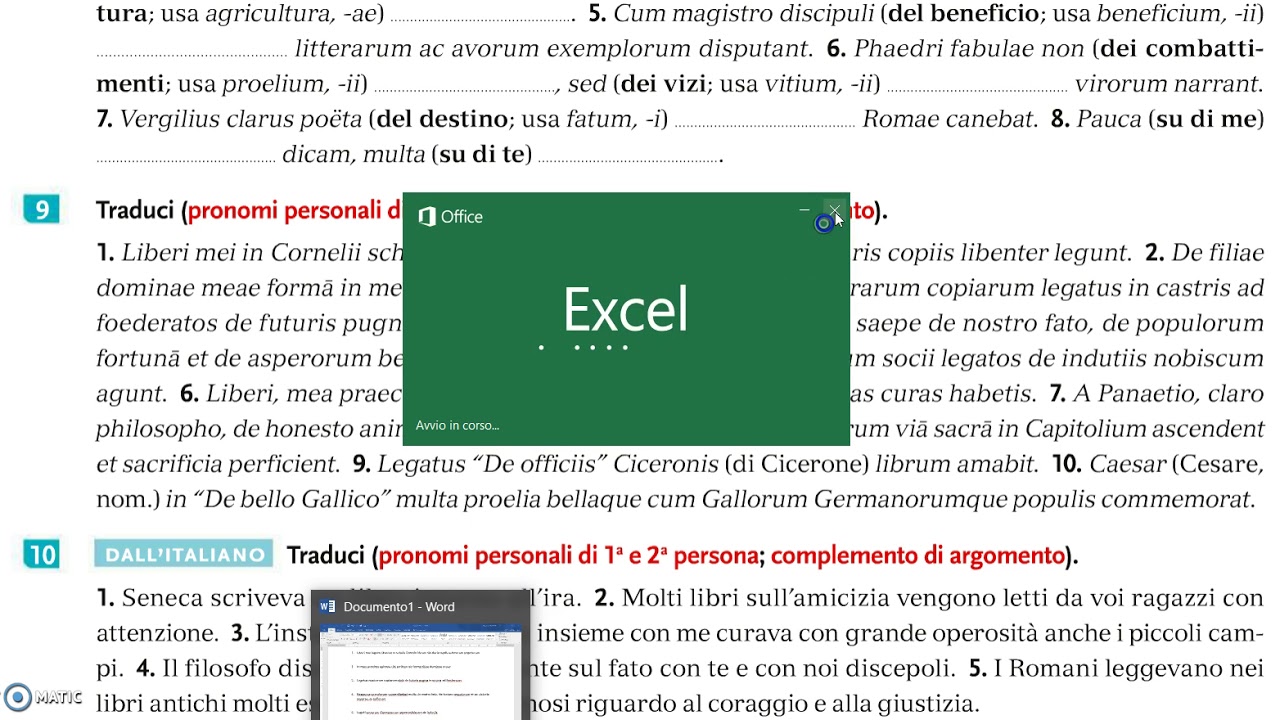 Esercizi complemento argomento in latino
