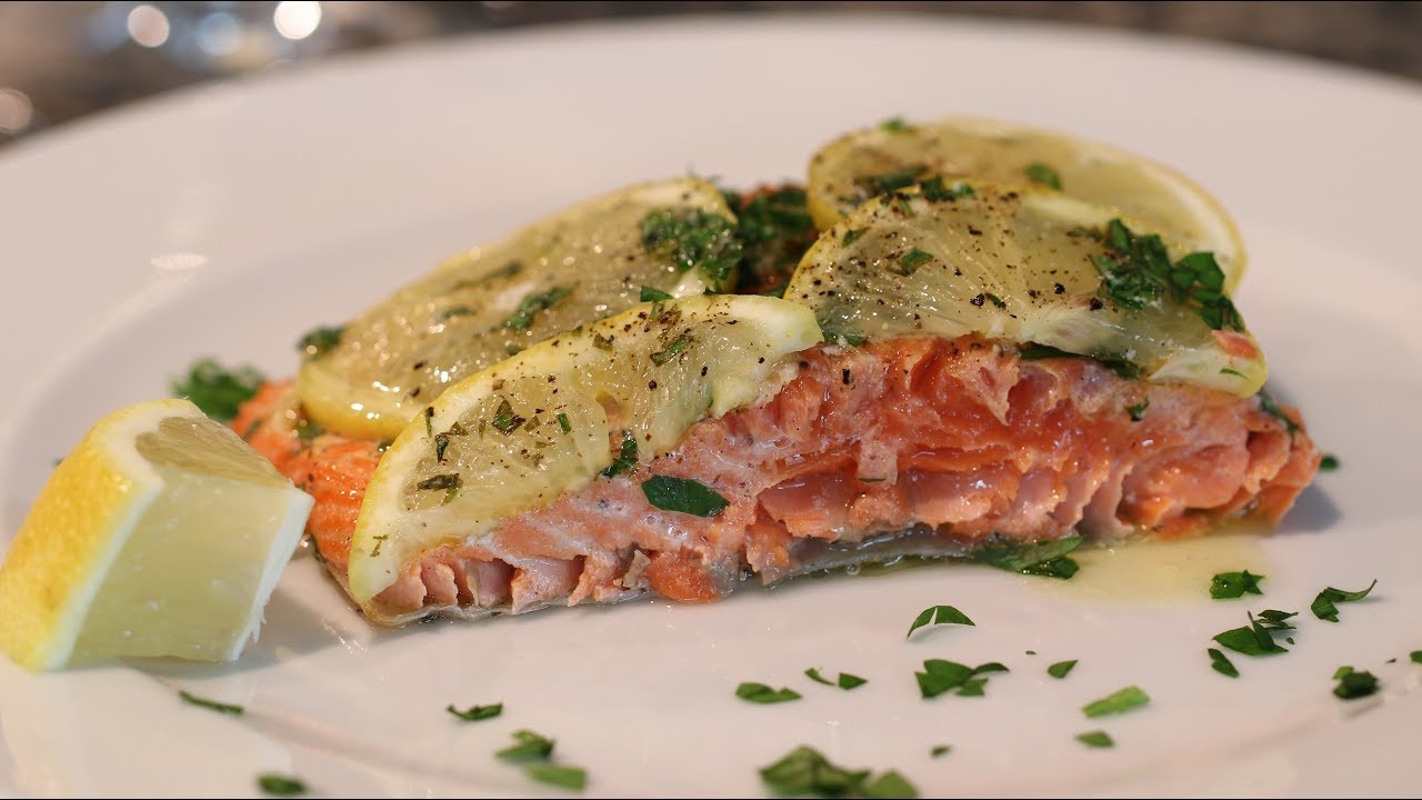 Oven Baked Wild Salmon Filet With Lemon Garlic Butter Sauce Recipe