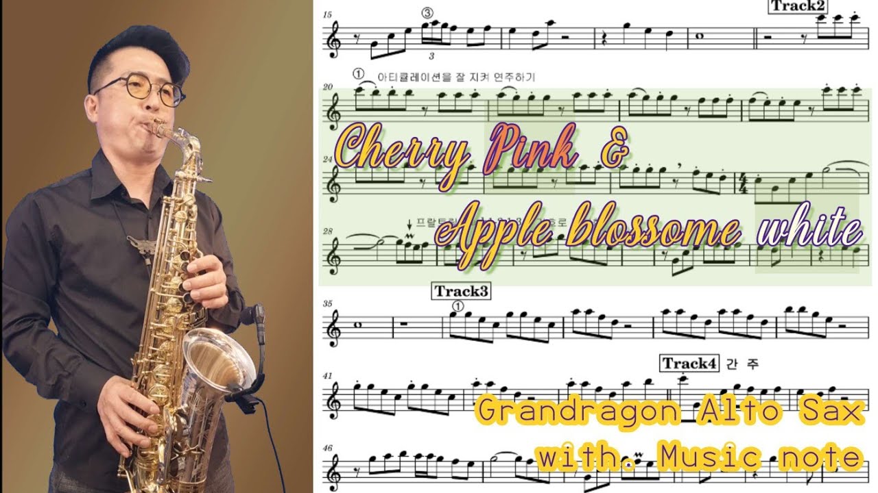 Cherry pink mambo~ with music note (Alto sax cover)