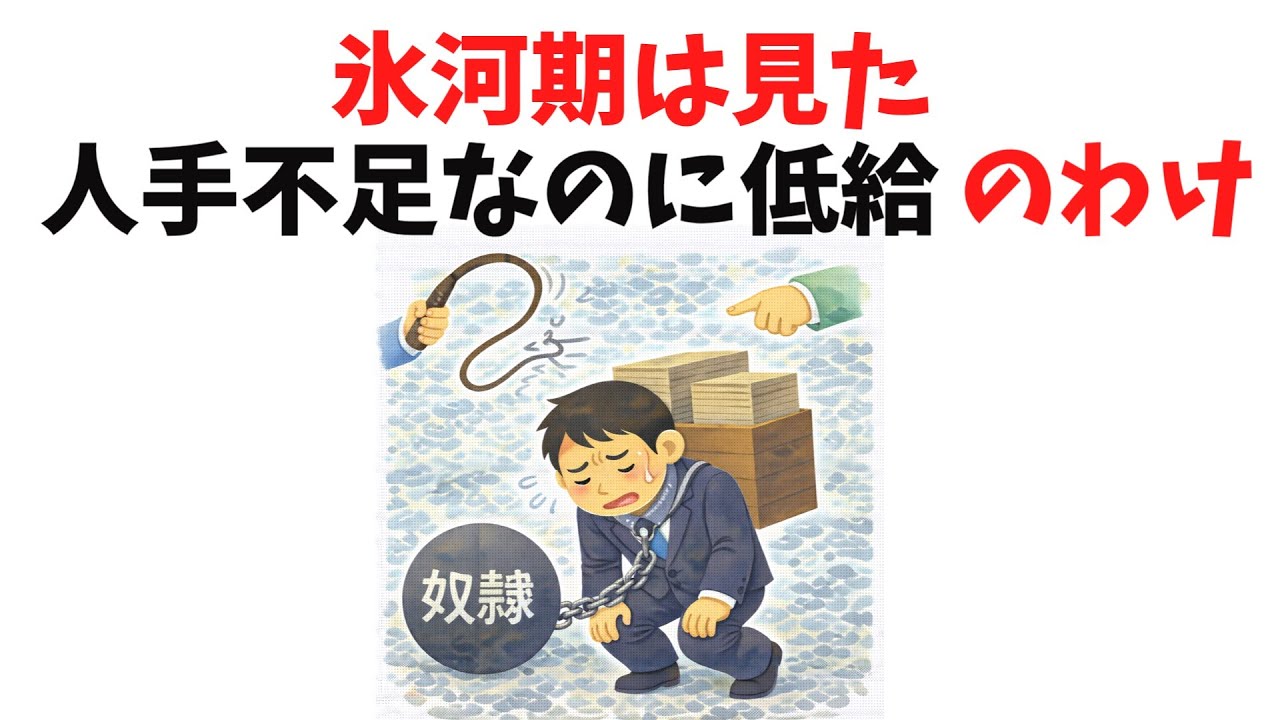【奴隷不足】氷河期世代の視点、人手不足なのに給料上げしないわけ【雑学】
