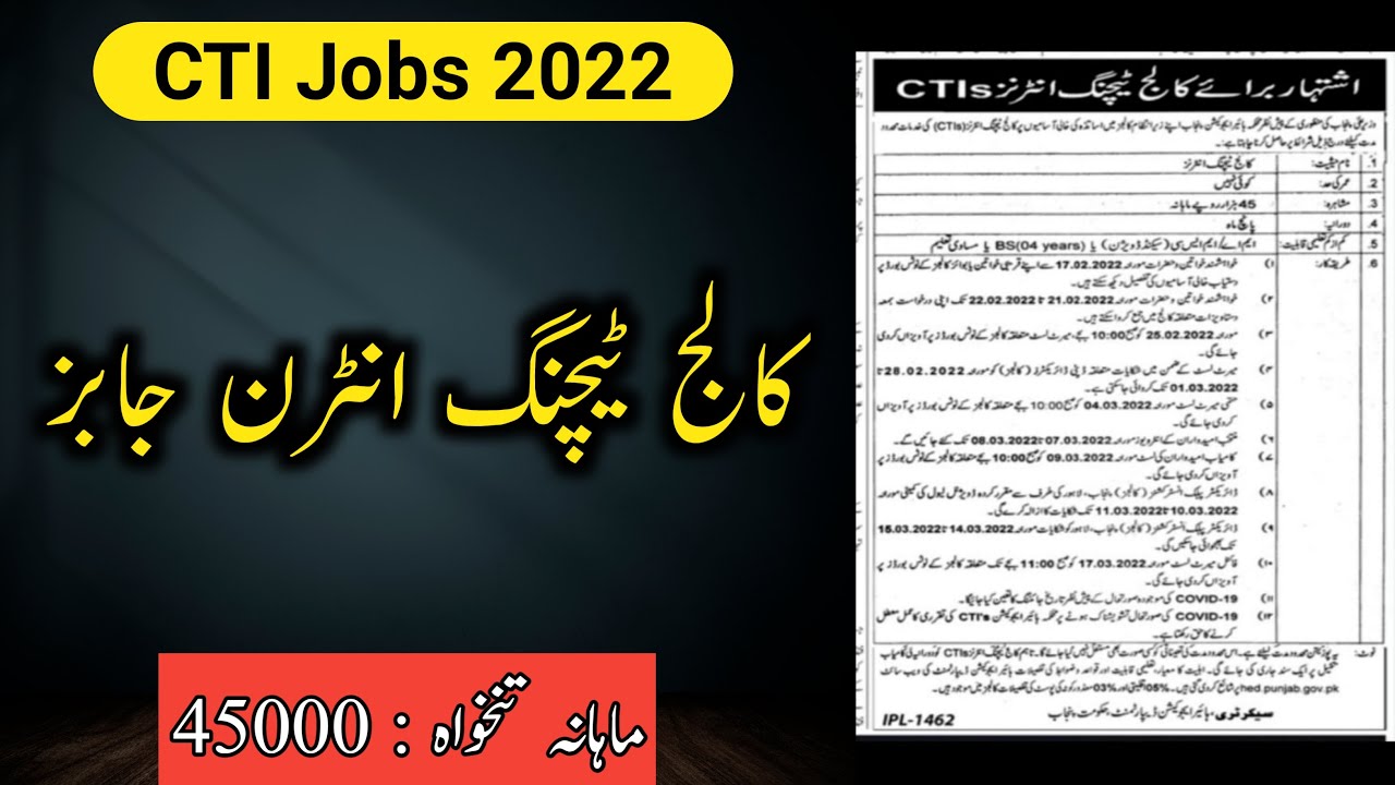 Educators Jobs 2022 || College Teaching Jobs 2022 || CTI jobs 2022-Higher Education Department #HED