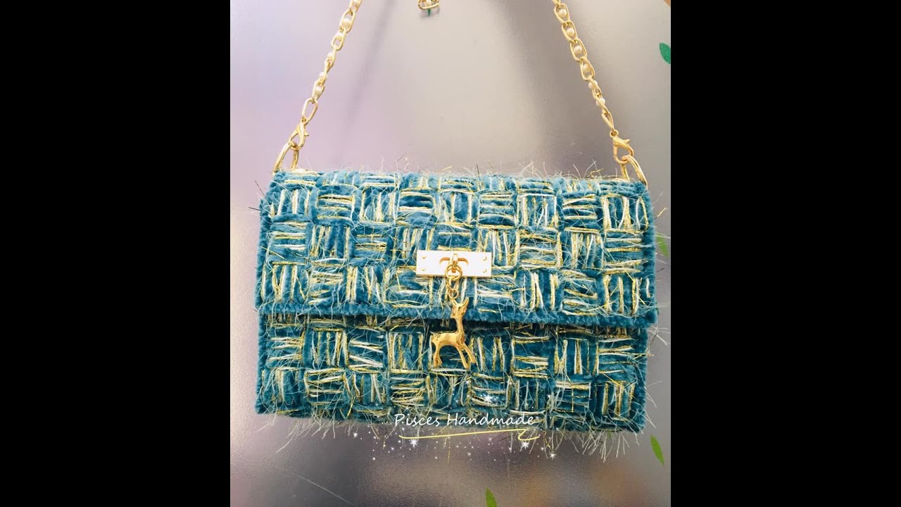 How to make Simple Plastic Canvas Clutch bag/Sling Bag (adjustable size) - Video 1