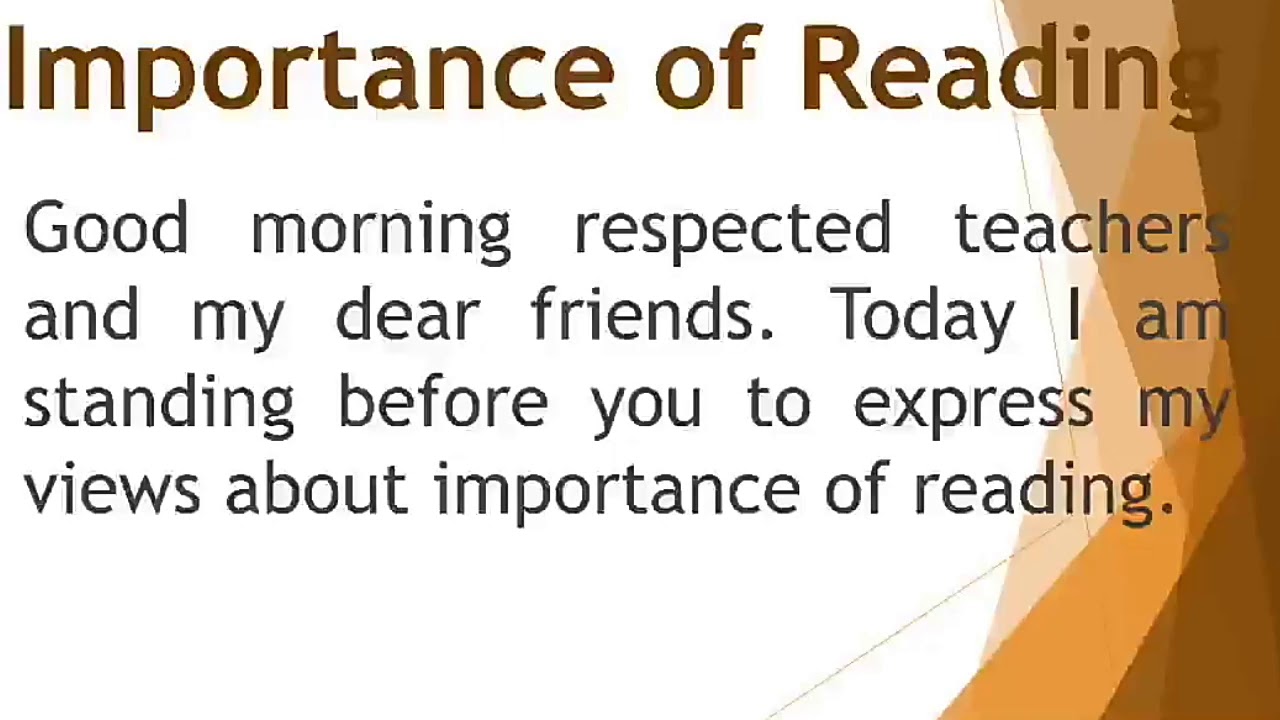 Speech on Importance of Reading in English | Benefits of Reading