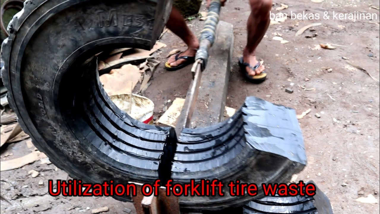 Waste forklift tires to make sandals