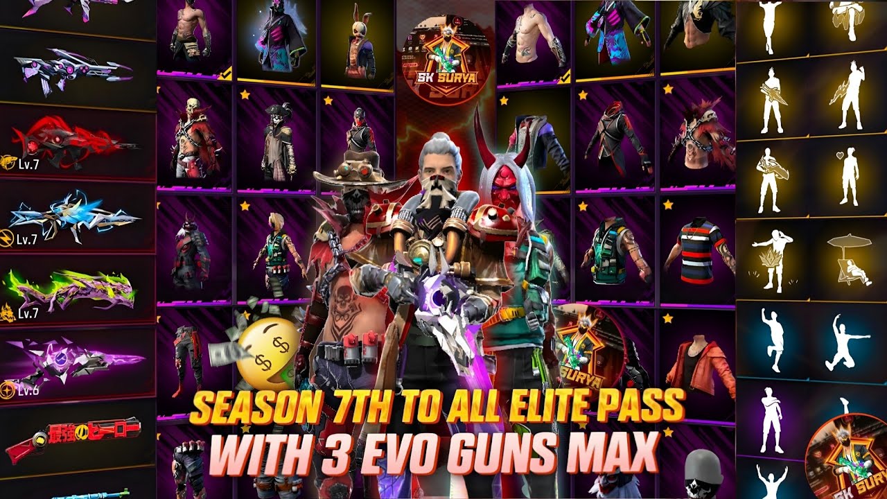 FREE FIRE 7TH TO ALL ELITE PASS ID SALE😱 || 3 EVO GUNS MAX ID SELL🔥 || OLD COLLECTIONS ID💥 || தமிழ்👑