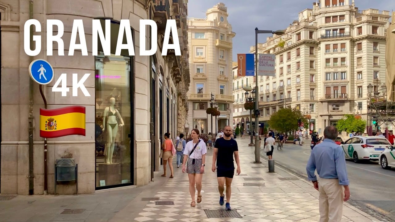 Paseo 4K por Granada: De Calle Recogidas a Avenida Fuentenueva 🚶‍♀️🌇
