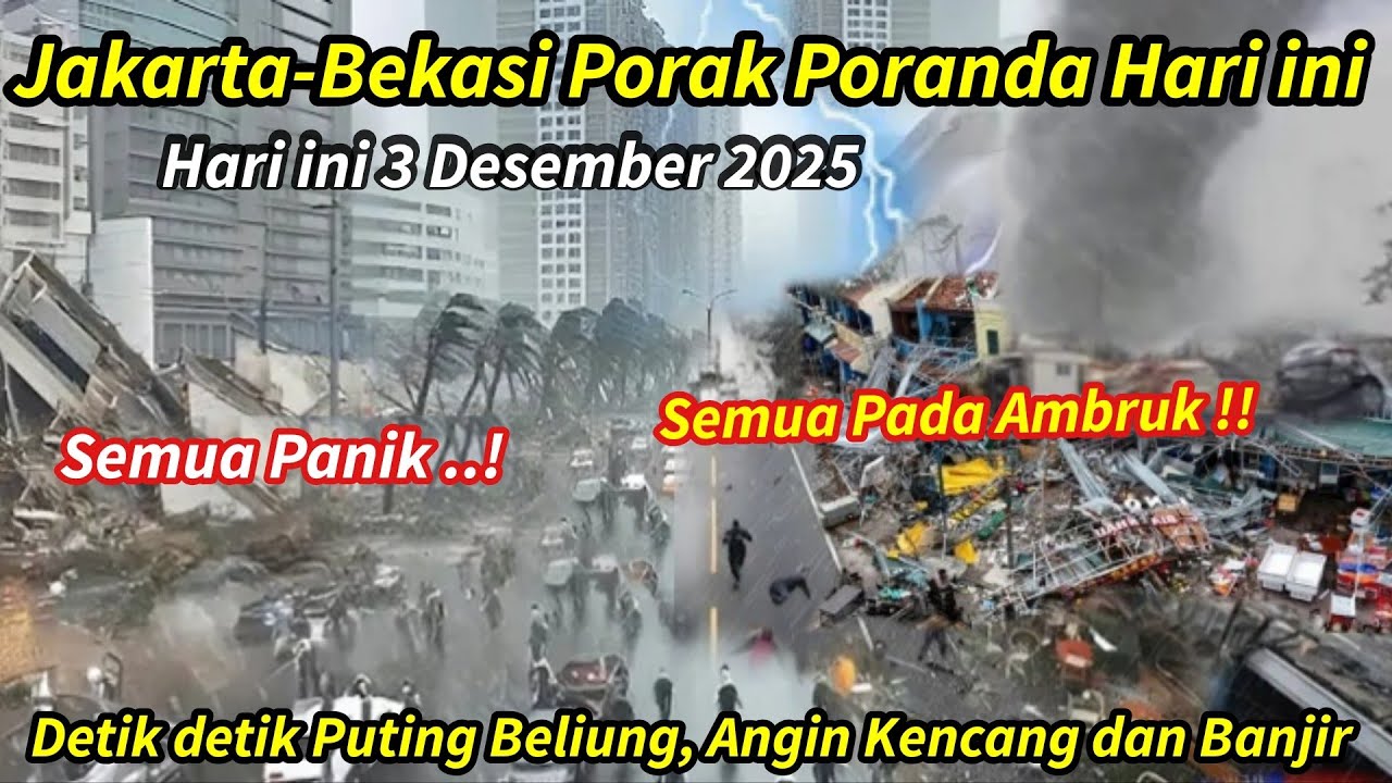 JAKARTA BEKASI GEMPAR! BARU SAJA BAK TORNADO SAPU KOTA JAKARTA & BEKASI HARI INI, BADAI JAKARTA
