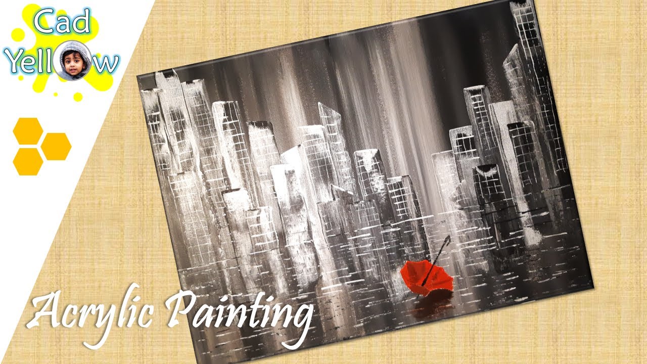 Cityscape Painting | How to paint abstract cityscape | Acrylic painting