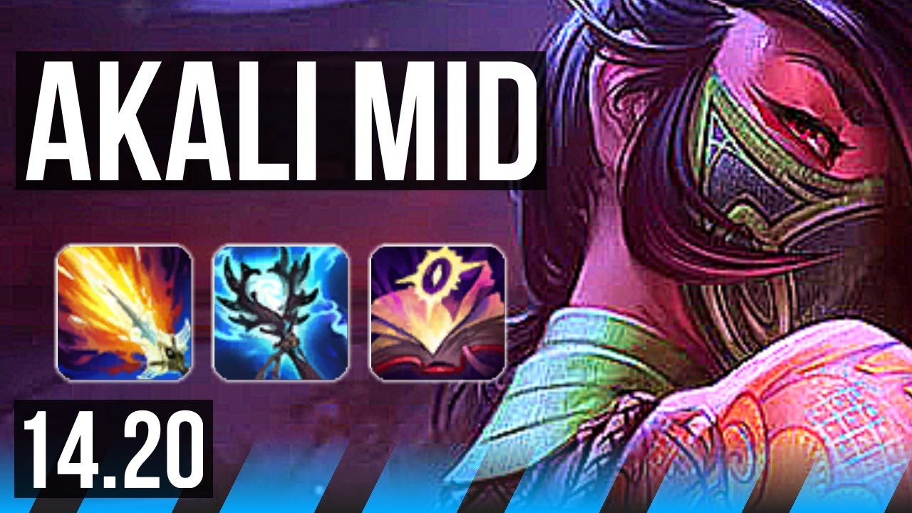 AKALI vs FIZZ (MID) | 9 solo kills, 41k DMG | KR Master | 14.20