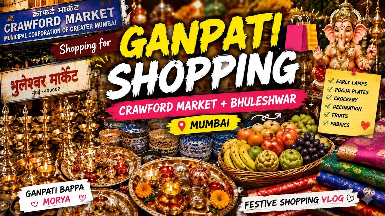 Ganpati Festival Shopping in Mumbai 😍🛍️ | Crawford Market + Bhuleshwar Market