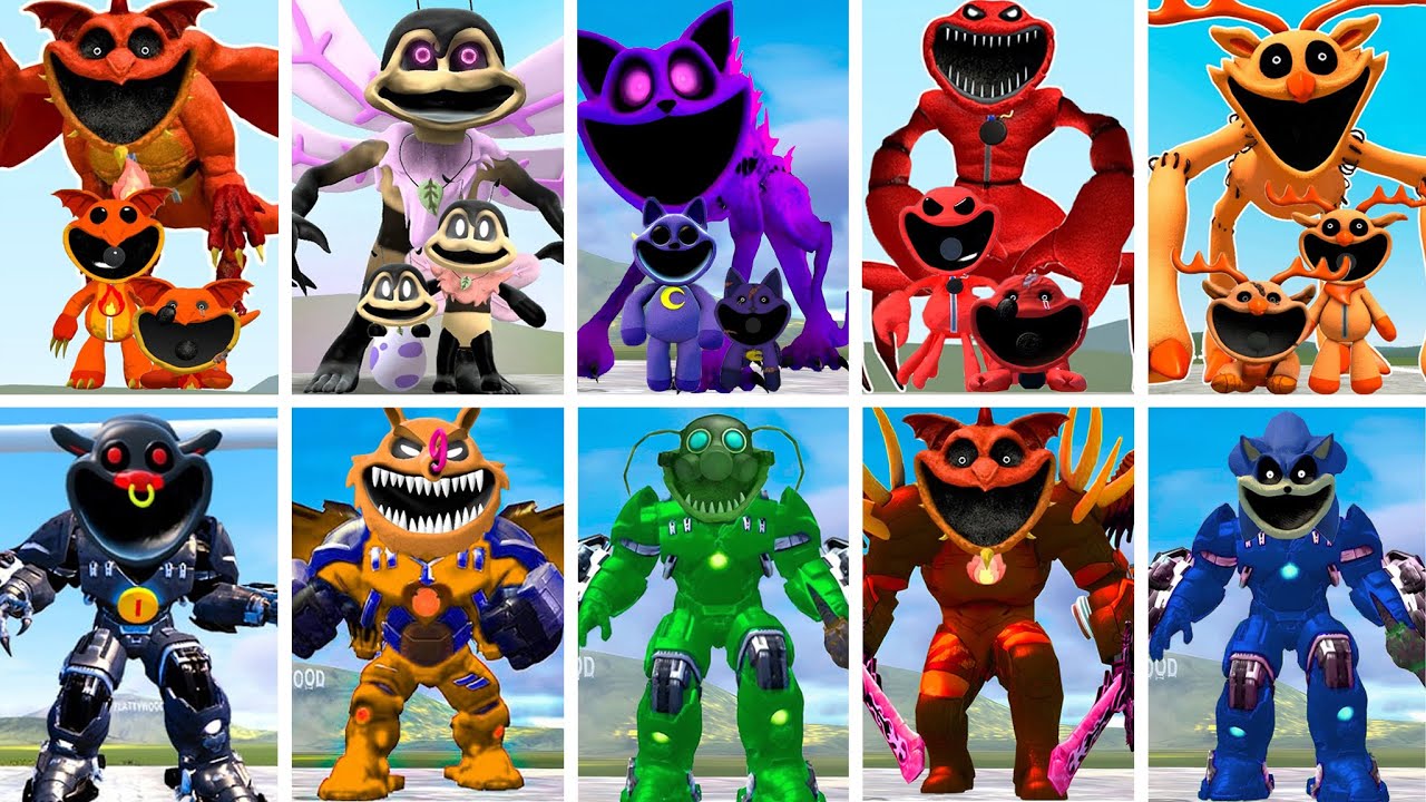 ALL CURSED SMILING CRITTERS VS ALL FORGOTTEN MECHATITAN - POPPY PLAYTIME CHAPTER 4 In Garry's Mod!
