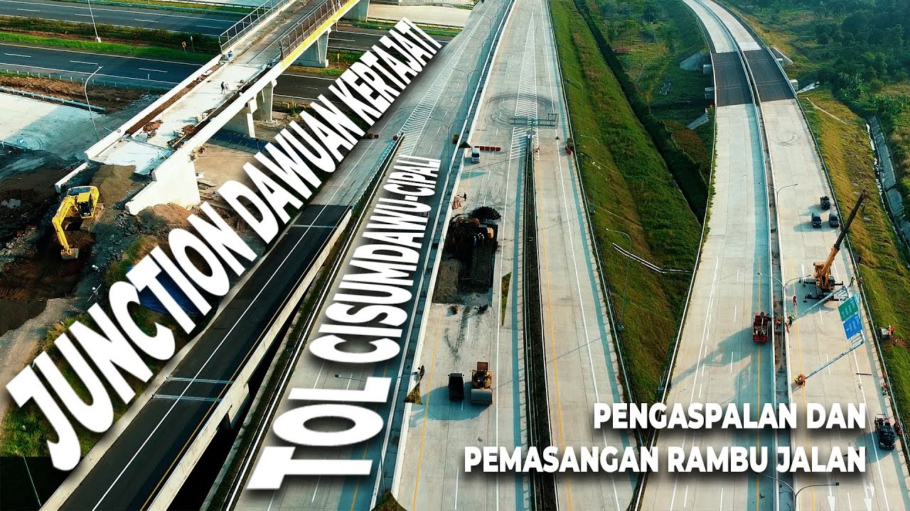 PENGASPALAN DAN PEMASANGAN RAMBU di Junction Dawuan Kertajati, Tol Cisumdawu-Tol Cipali.