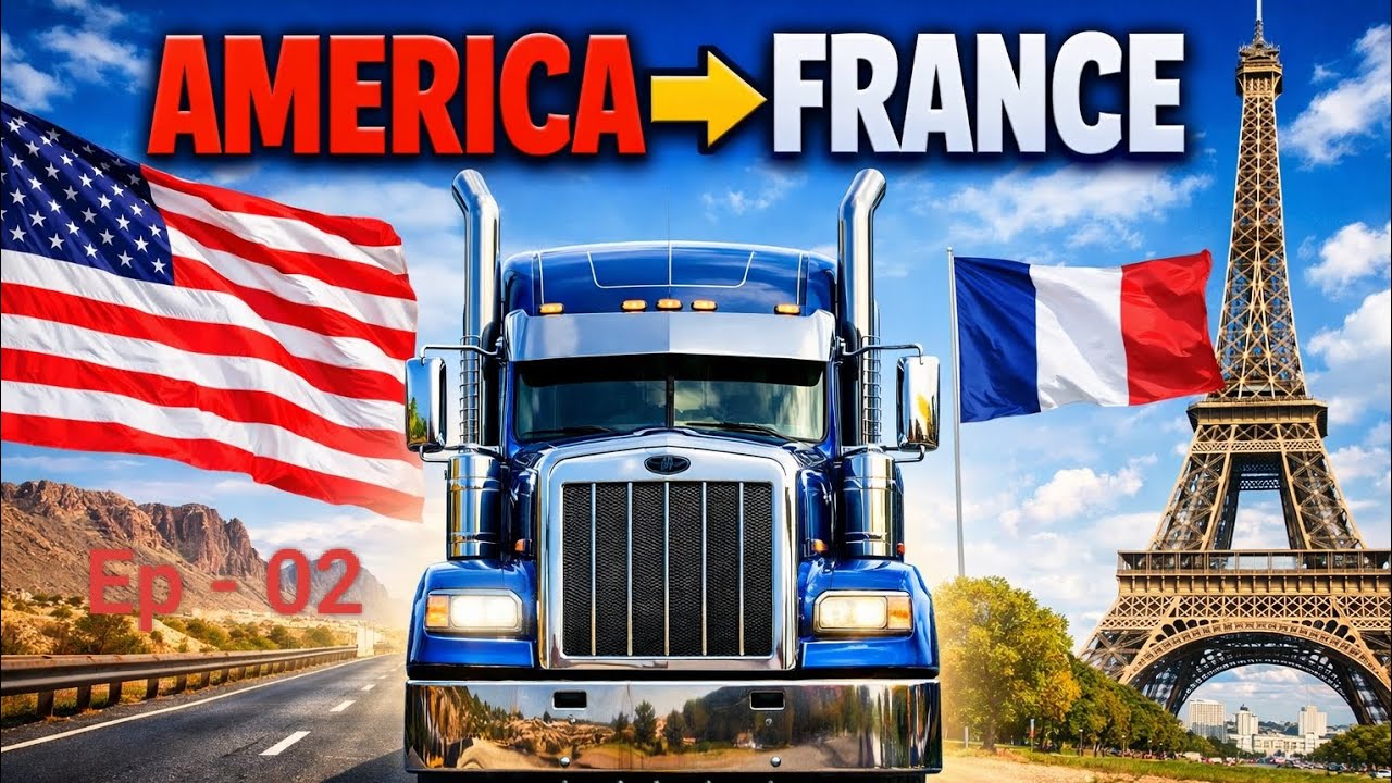 America To France Road Trip 🇺🇸➡️🇫🇷 | American Truck Driving Simulator #Americandriving