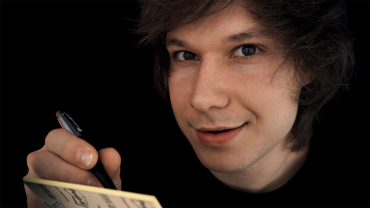 ASMR asking you questions (ear to ear whispers & scribbling)