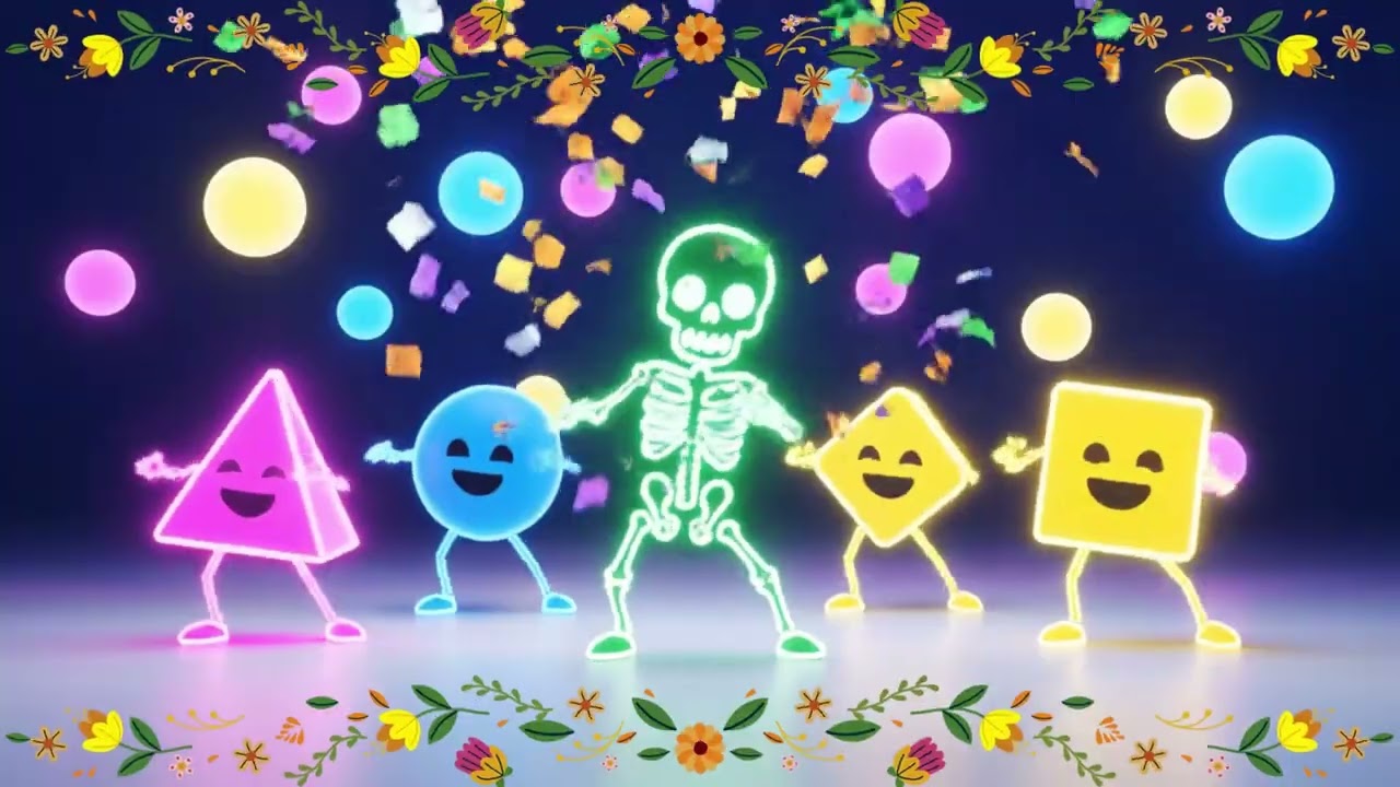 Esqueleto Glow Dance 💀🌈 Baile Divertido para Bebés y Niños