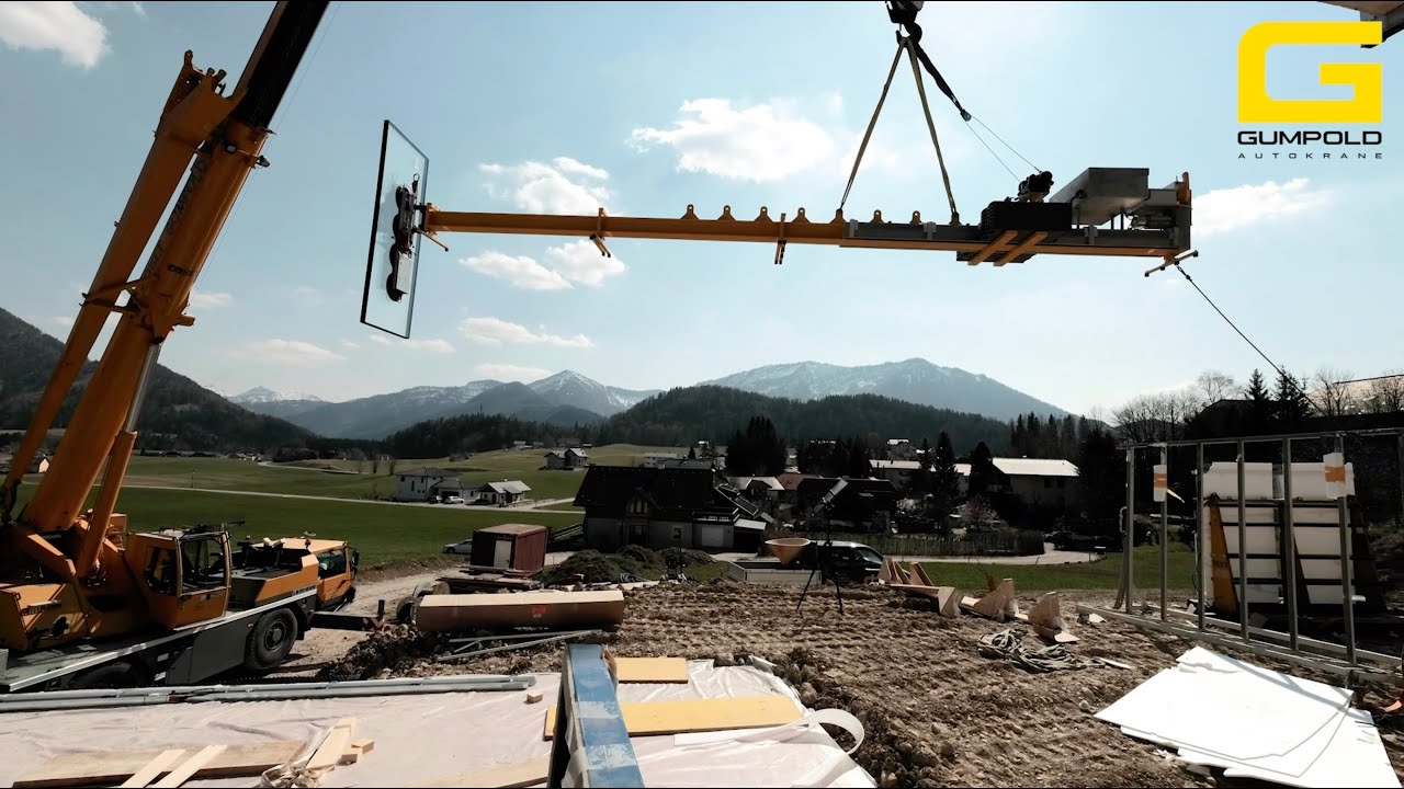 Autokrane Gumpold - Gegengewichtsanlage f&uuml;r die Glasmontage